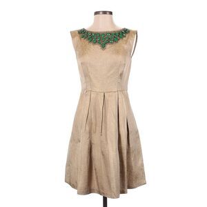 Shoshanna Size 4 Beaded Cocktail Dress in Gold